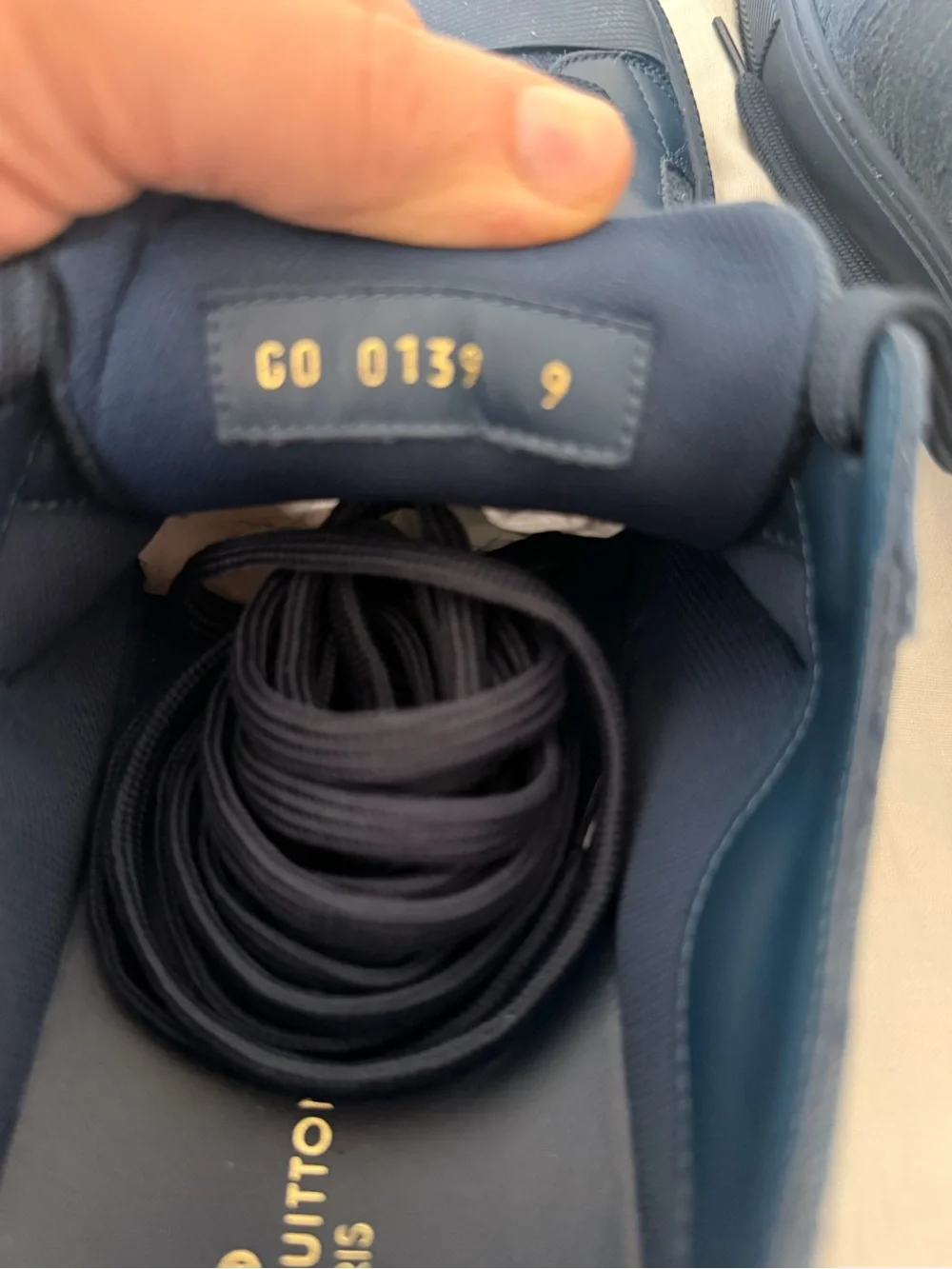 Louis Vuitton Navy Blue Leather Low-Top Sneakers